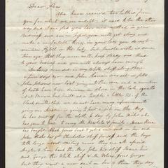 Letter, Felix Dominy, Fire Island, to his son, Nathaniel VII, 1847