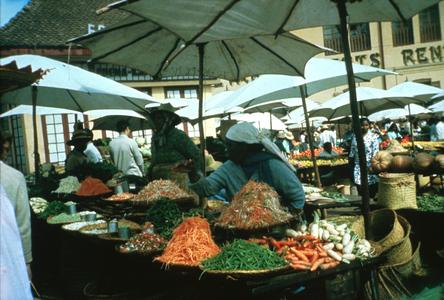 Bins of Vegetables for Sale in Zoma Market in Tananarive