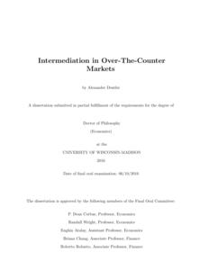 Intermediation In Over-The-Counter Markets