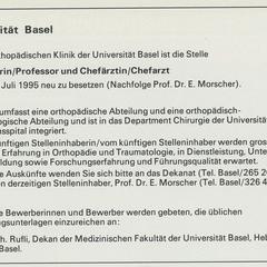 Basel University advertisement