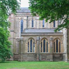 Worcester Cathedral exterior Lady Chapel north side