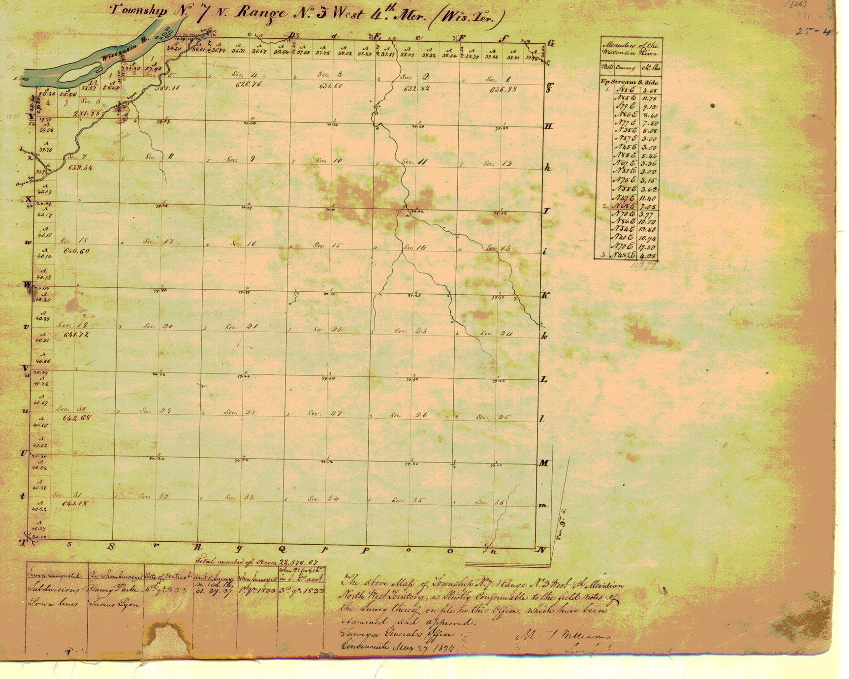 [Public Land Survey System map: Wisconsin Township 07 North, Range 03 West]