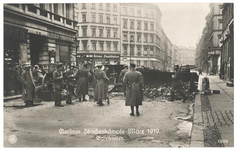 Berliner Straßenkämpfe März 1919. Barrikaden