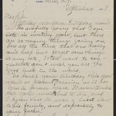 [Letter from Kurt Ruedebusch to Pep Husting, September 4, 1918]