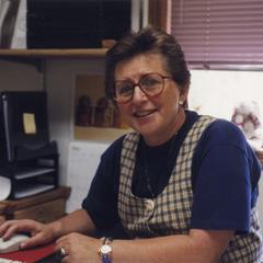 Outreach and Continuing Education Coordinator Joan Laabs at her desk