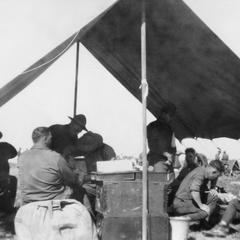 Soldiers of the US Army's 15th Infantry Regiment resting in a tent.