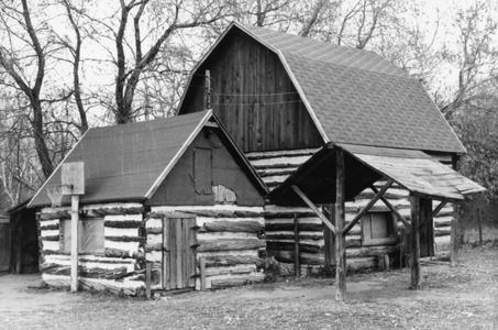 Cattle barn (background)