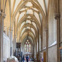 Wells Cathedral Interior south choir aisle looking east