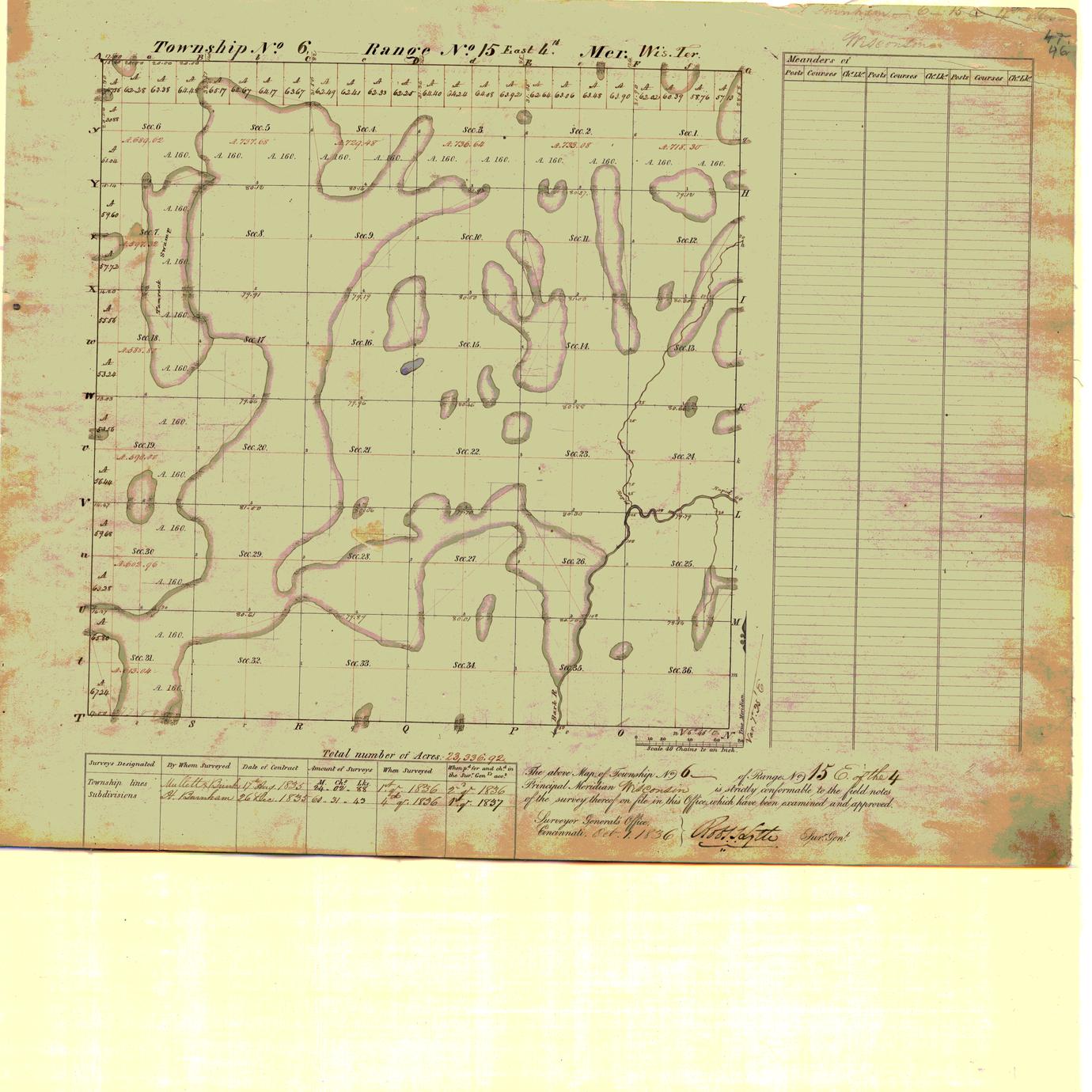 [Public Land Survey System map: Wisconsin Township 06 North, Range 15 East]