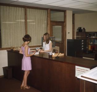 Library circulation desk, 1969