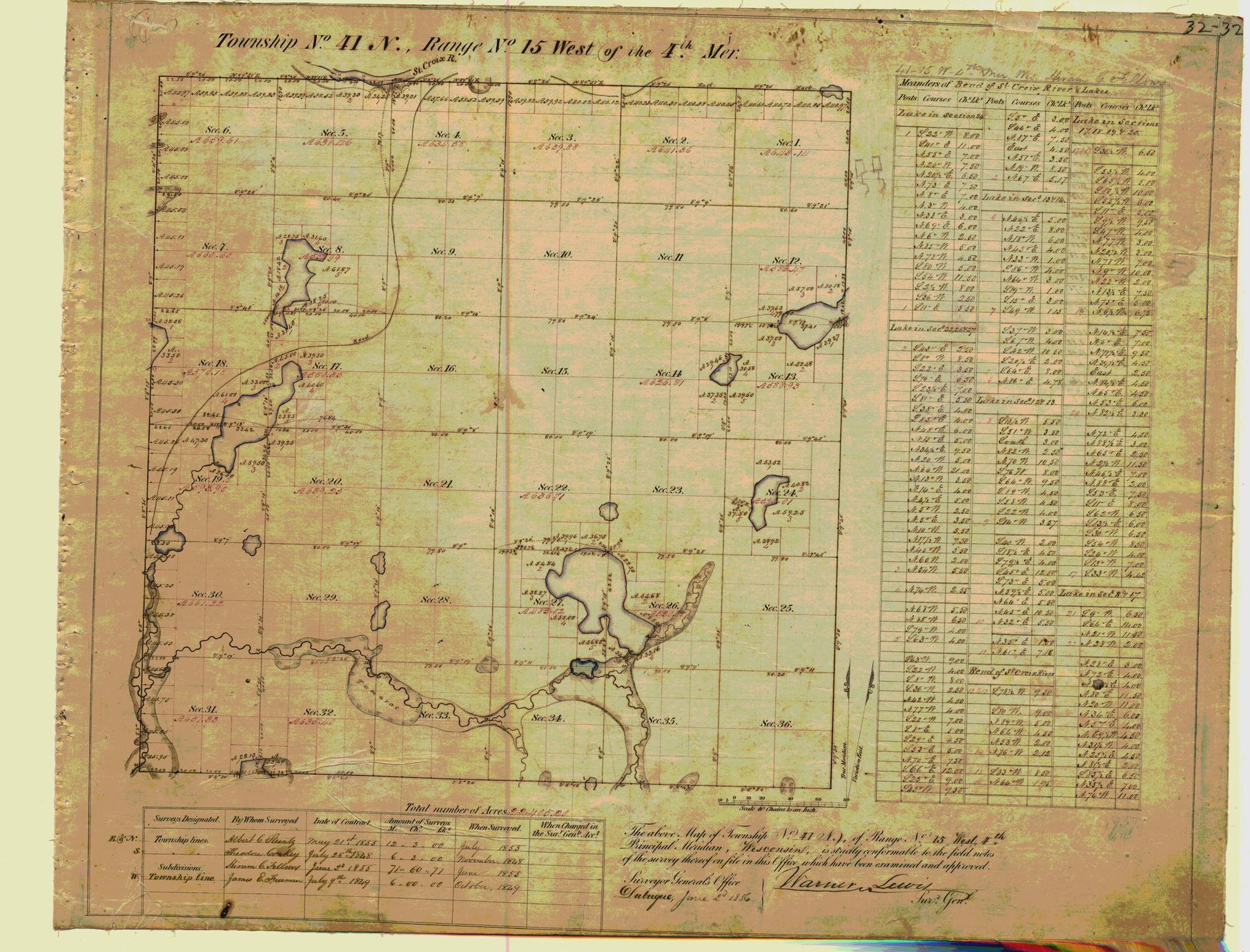 [Public Land Survey System map: Wisconsin Township 41 North, Range 15 West]
