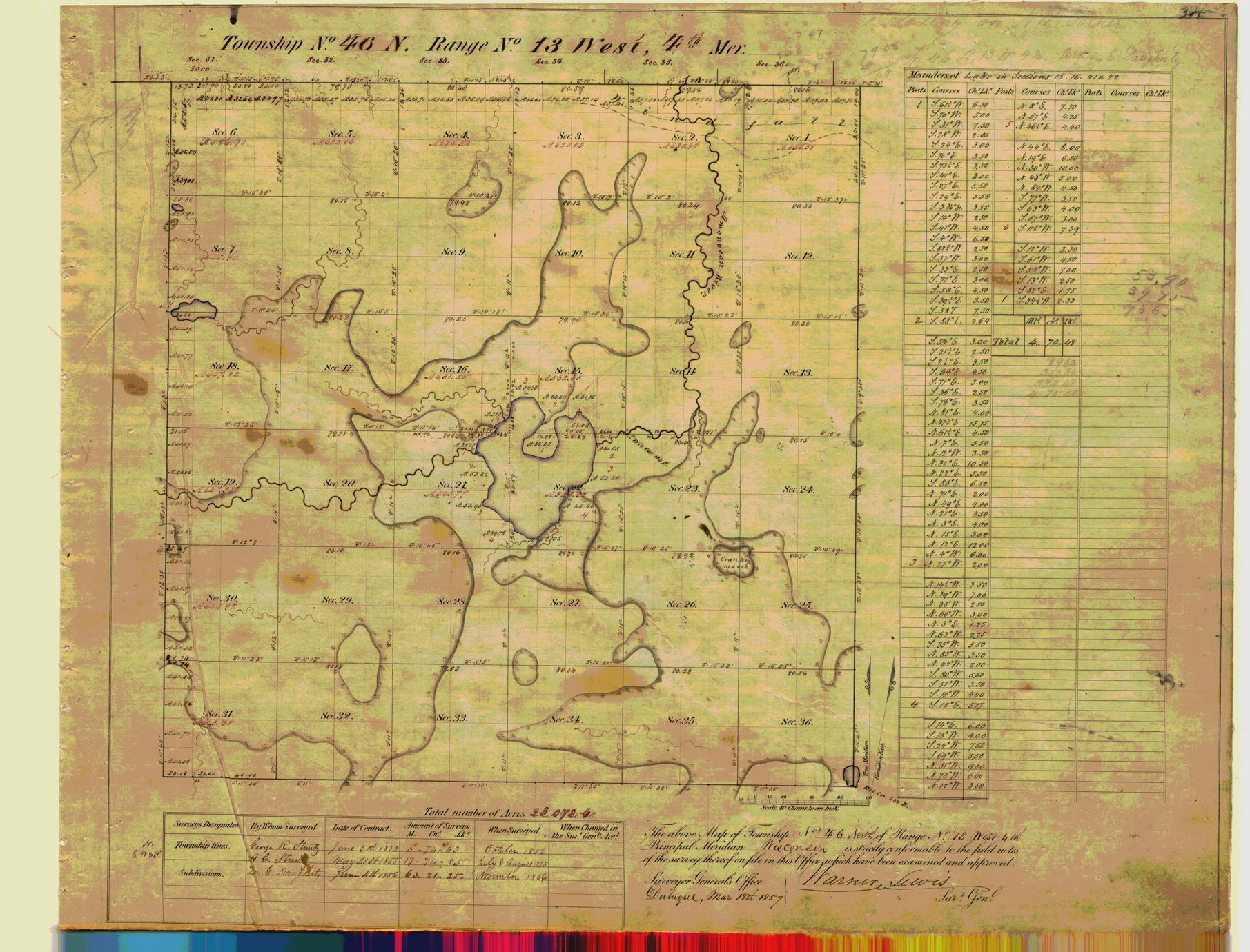 [Public Land Survey System map: Wisconsin Township 46 North, Range 13 West]