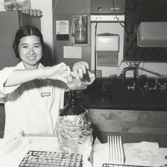 Student in a chemistry laboratory