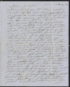 [Letter from Anton Klenert to Jakob Sternberger, May 1, 1853]
