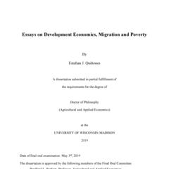 Essays on Development Economics, Migration and Poverty