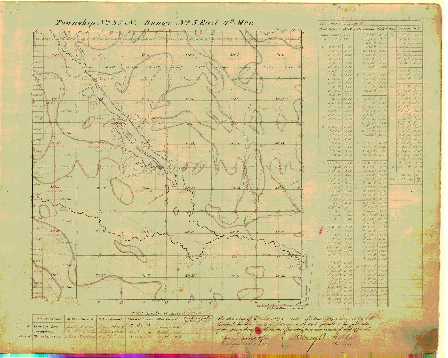 [Public Land Survey System map: Wisconsin Township 35 North, Range 05 East]