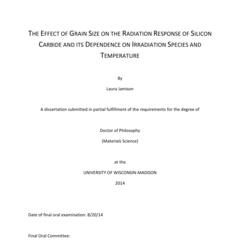 The effect of grain size on the radiation response of silicon carbide and its dependence on irradiation species and temperature