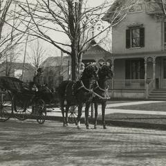 Edward Bain’s team and carriage in front of his residence