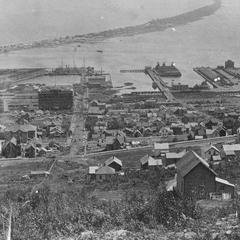 Duluth Harbor from Hillside with Docks