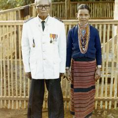 Former District Chief Mr. Noun with his wife in Attapu Province