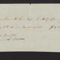 Bill from Felix Dominy to Jonathan Fithian, 1830