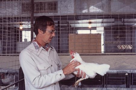 Louis Arrington with chicken