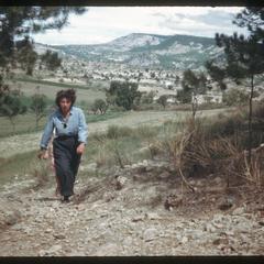 Couple of Red Cross girls hiking in southern France near Marseilles