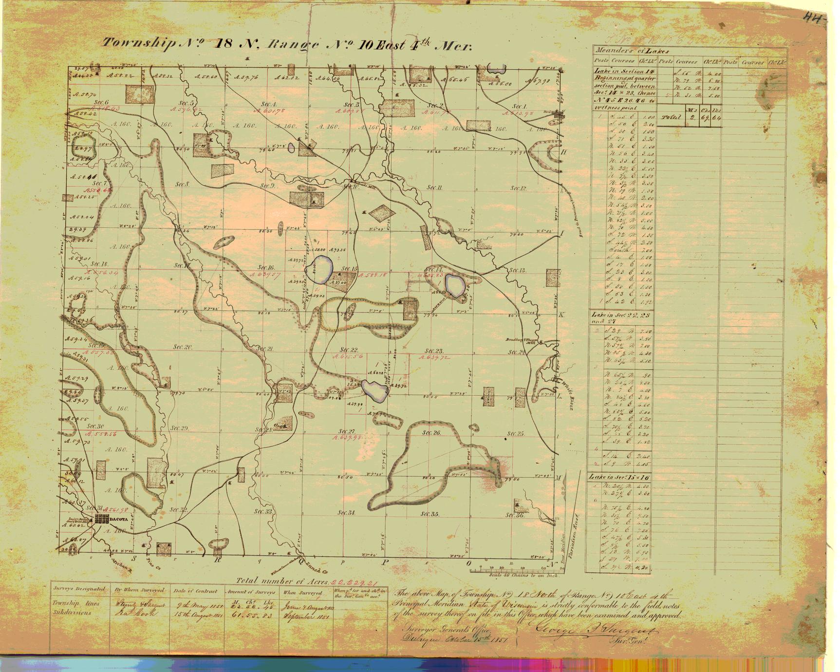 [Public Land Survey System map: Wisconsin Township 18 North, Range 10 East]