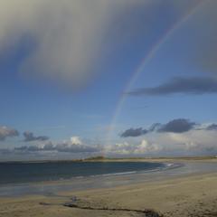 Isle of Tiree, rainbow over Balephetrish Bay
