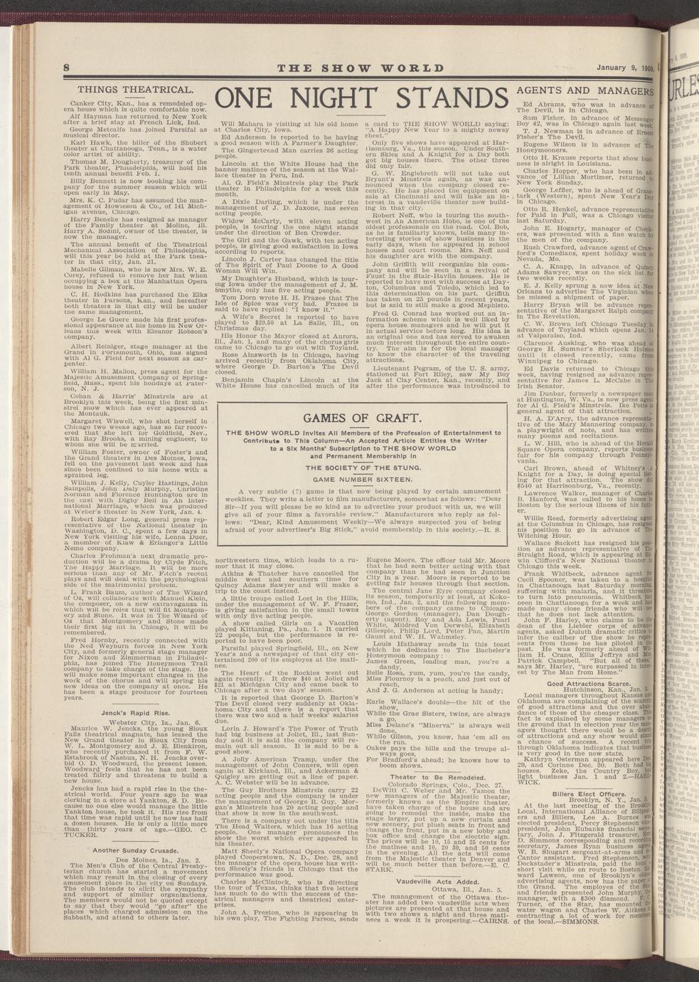 Show world Vol. 4, No. 3 January 9, 1909 - Full view - UWDC - UW-Madison  Libraries