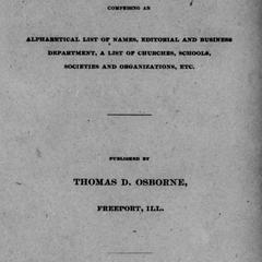 Osborne's 1900-'1 Beloit city directory : comprising an alphabetical list of names, editorial and business department, a list of churches, schools, societies and organizations, etc.
