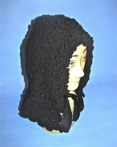 Crocheted black bonnet
