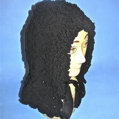 Crocheted black bonnet