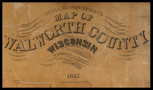 Redding and Watson's map of Walworth County, Wisconsin title detail