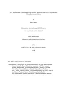 Are College Student-Athletes Employees? A Legal Historical Analysis of College Student-Athlete Employment Claims