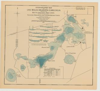 Hydrographic Map of Lake Beulah, Walworth County, Wisconsin Together with Booth and East Troy Lakes