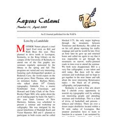 Lapsus calami Number 11 April 2005