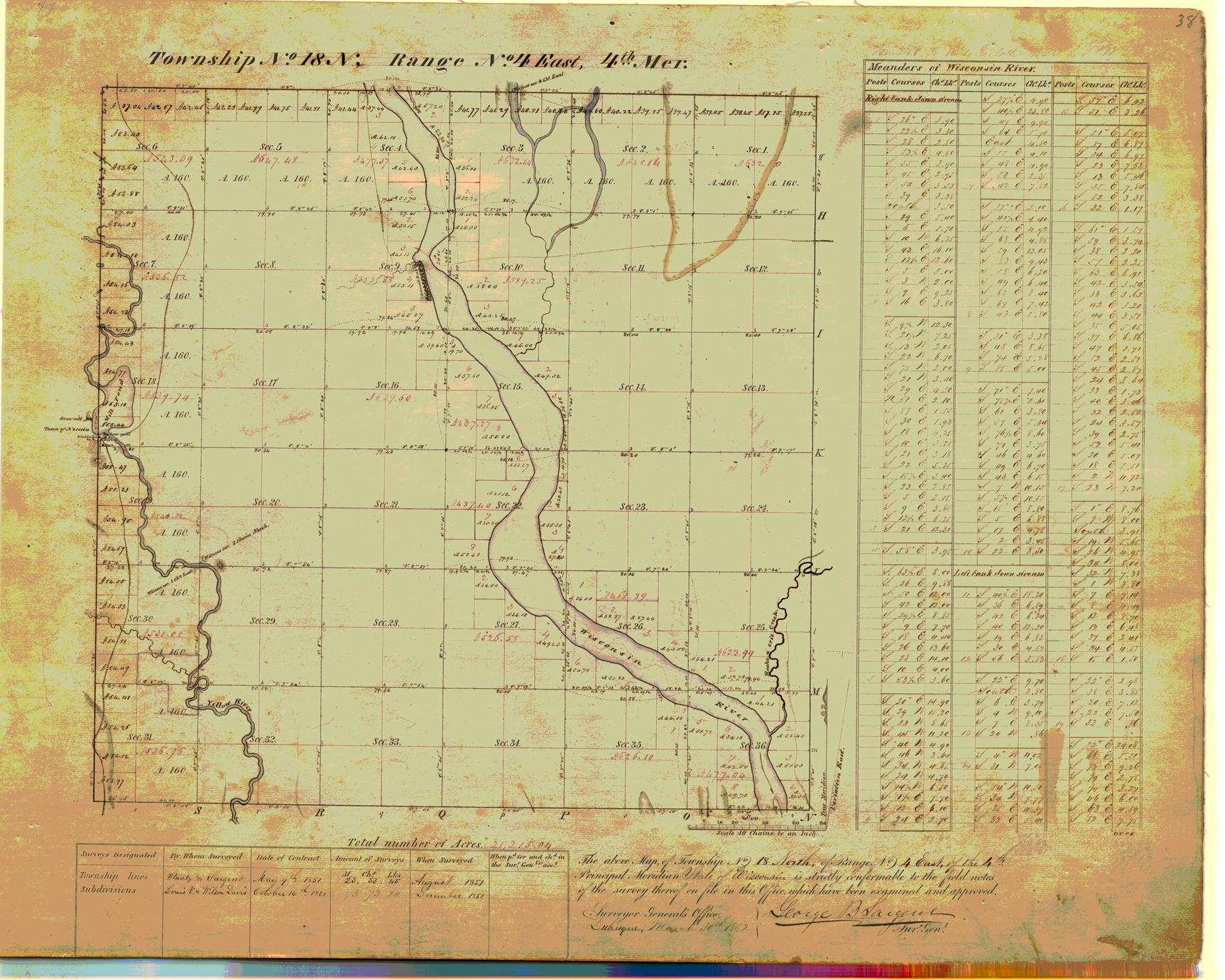 [Public Land Survey System map: Wisconsin Township 18 North, Range 04 East]