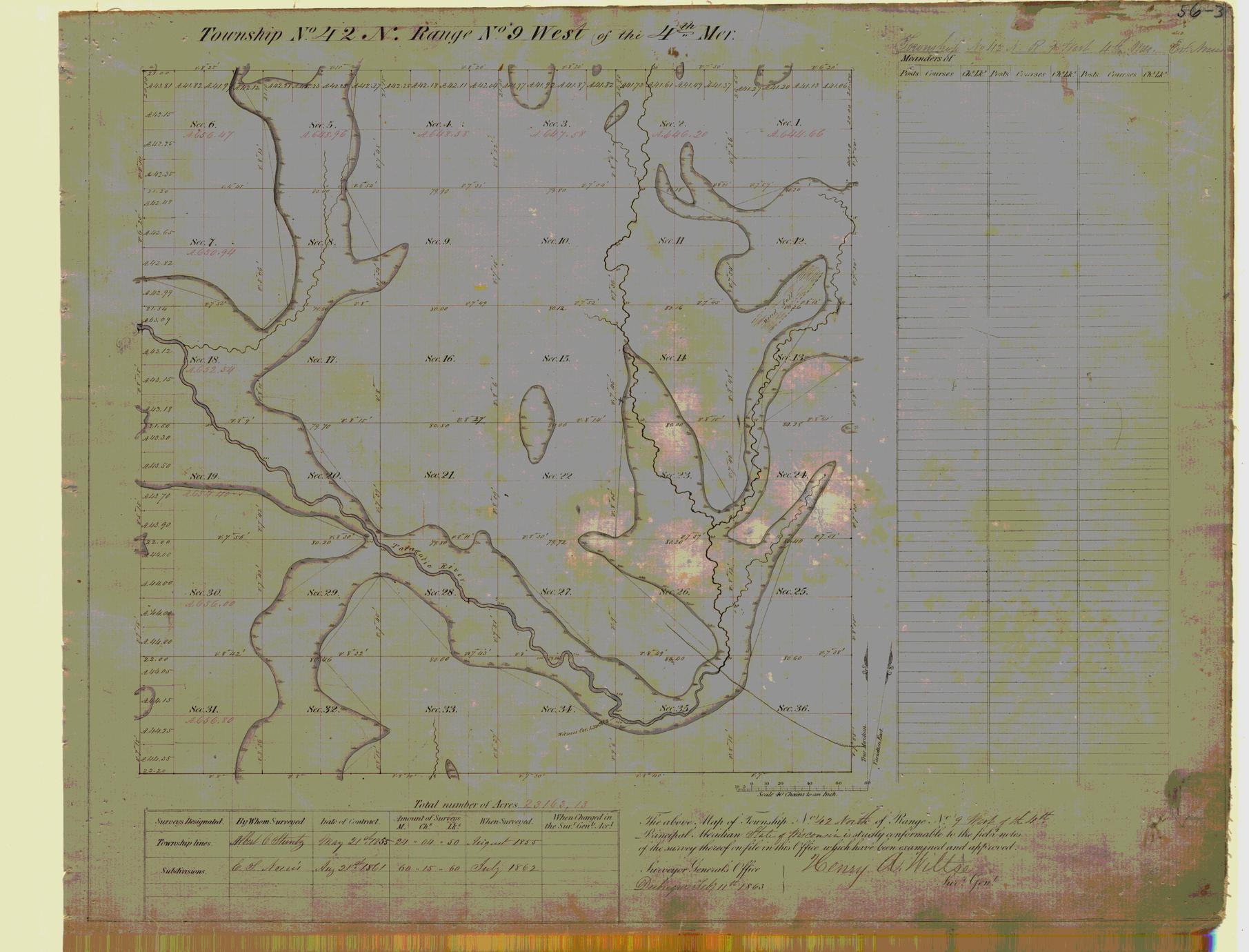 [Public Land Survey System map: Wisconsin Township 42 North, Range 09 West]