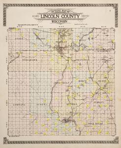 Lincoln County Rural Schools Map 1914. Plat map showing township and range.