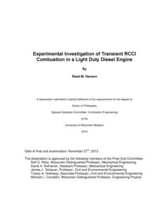 Experimental Investigation of Transient RCCI Combustion in a Light Duty Diesel Engine
