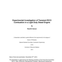 Experimental Investigation of Transient RCCI Combustion in a Light Duty Diesel Engine