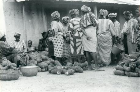 Yam section at the Ijebu-Jesa market