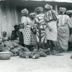 Yam section at the Ijebu-Jesa market