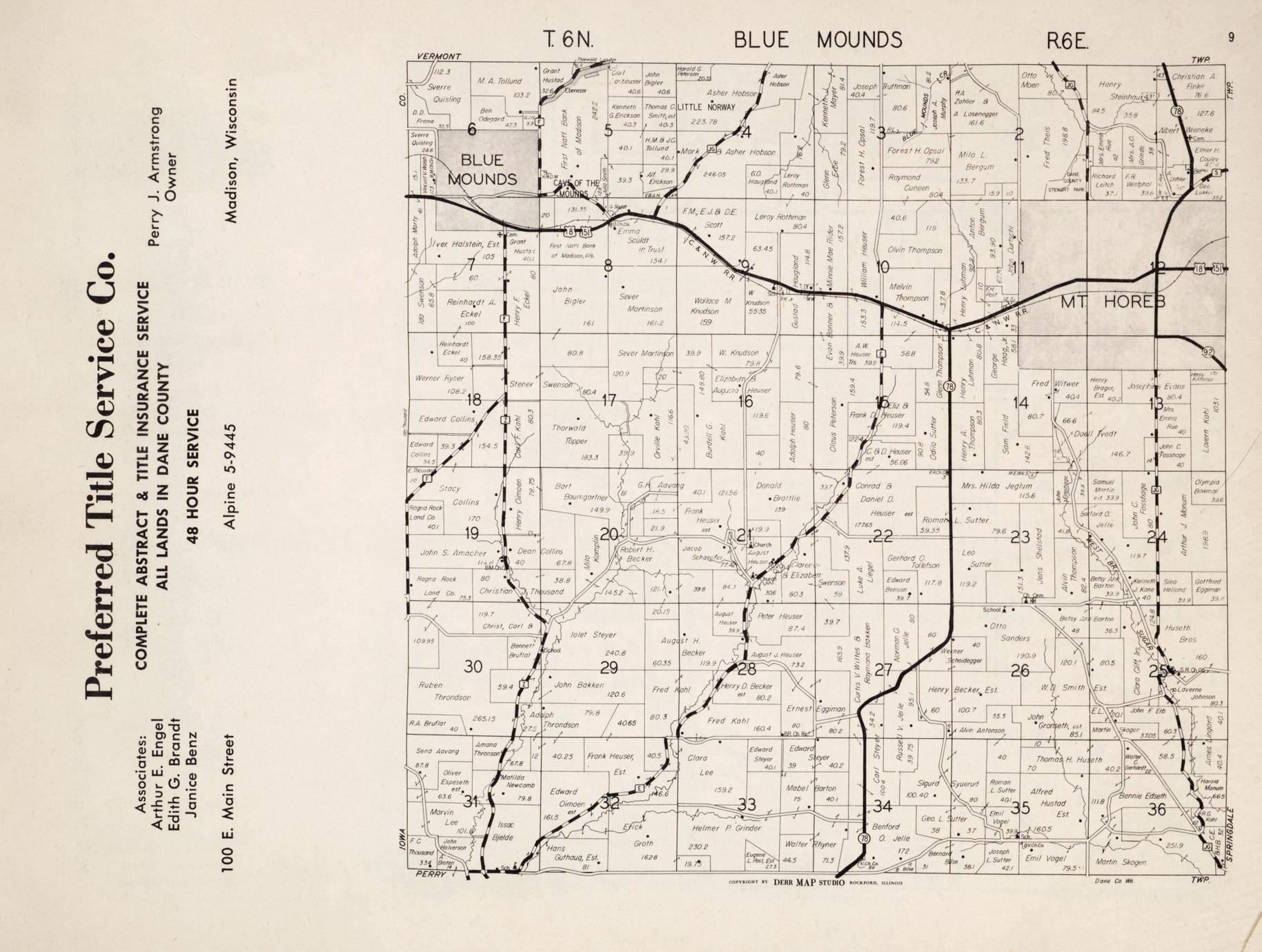 Plat Book Dane County Wisconsin Full View Uwdc Uw Madison Libraries 3058