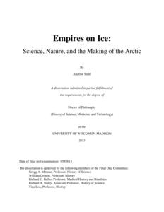 Empires on Ice: Science, Nature, and the Making of the Arctic