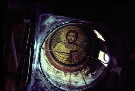 Pantocrator in the old catholicon of Xenophontos