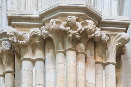 Wells Cathedral interior transept capitals