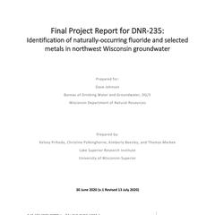 Identification of naturally-occurring fluoride and selected metals in northwest Wisconsin groundwater