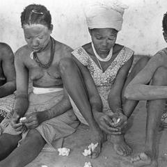 Bundu Girls Learning Women's Skills of Deseeding Cotton During Initiation Period